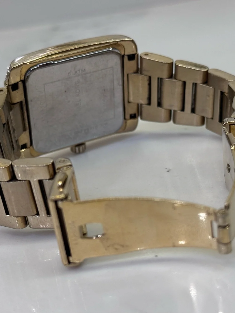 Michael Kors Gold Crystal-Frame Women's Rectangular Watch